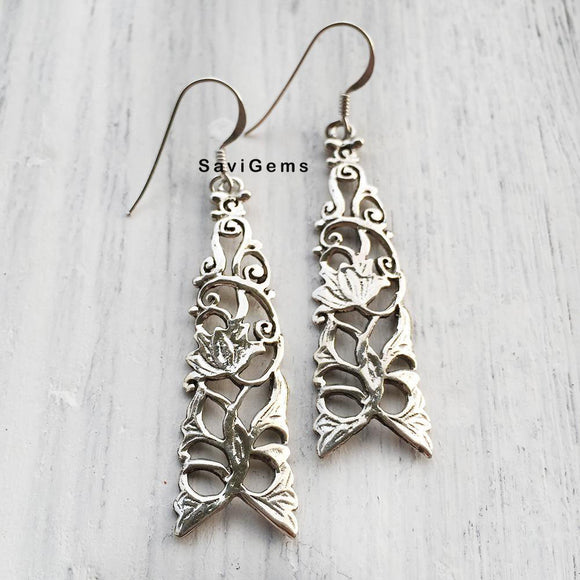 Silver Lotus Sterling Earring