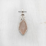 Rose Quartz Knot Sterling Silver Pendant