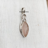 Rose Quartz Knot Sterling Silver Pendant