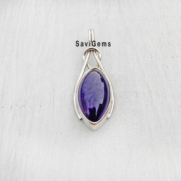 Amethyst Knot Sterling Silver Pendant