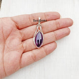 Amethyst Knot Sterling Silver Pendant