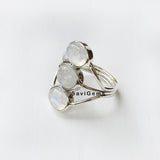 Rainbow Moonstone Oval Sterling Silver Ring