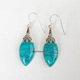 Turquoise Marquise Sterling Silver Earring
