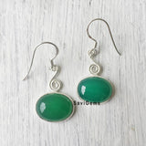 Green Onyx Swirl Sterling Silver Earring