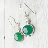 Green Onyx Swirl Sterling Silver Earring