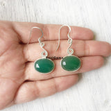 Green Onyx Swirl Sterling Silver Earring