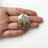 Tree Of Life Banded Onyx Sterling Silver Pendant