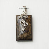 Pietersite Filigree Sterling Silver Pendant