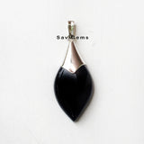 Black Onyx Pointer Sterling Silver Pendant