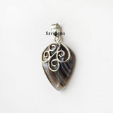 Banded Onyx Swirl Sterling Silver Pendant