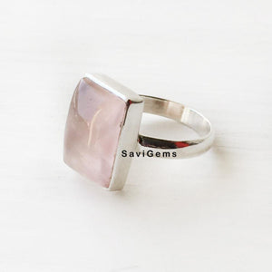 Rose Quartz Sterling Silver Ring