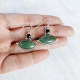 Green Aventurine & Black Onyx Evil Eye Sterling Silver Earring
