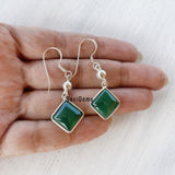 Green Onyx Ball Sterling Silver Earring