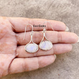Rainbow Moonstone Drop Sterling Silver Earring