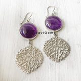 Amethyst Tree Of Life Sterling Silver Earring