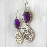 Amethyst Tree Of Life Sterling Silver Earring