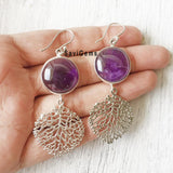 Amethyst Tree Of Life Sterling Silver Earring