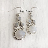 Rainbow Moonstone Fairy Sterling Silver Earring