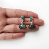 Labradorite & Turquoise Sterling Silver Pendant & Earring Set
