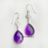 Amethyst Tree Sterling Silver Earring