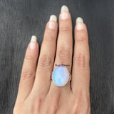 Opalite Oval Leaf Sterling Silver Ring
