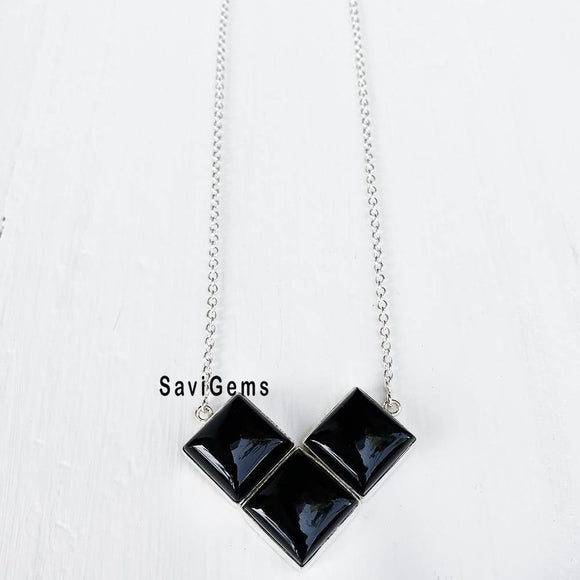 Black Onyx Sterling Silver Necklace