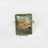 Labradorite Rectangle Sterling Silver Ring