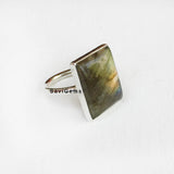 Labradorite Rectangle Sterling Silver Ring