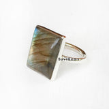 Labradorite Rectangle Sterling Silver Ring