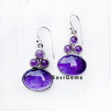Amethyst Oval Sterling Silver Earring