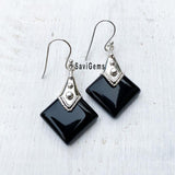 Black Onyx Tribal Sterling Silver Earring