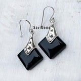 Black Onyx Tribal Sterling Silver Earring