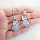 Opalite Owl Sterling Silver Earring