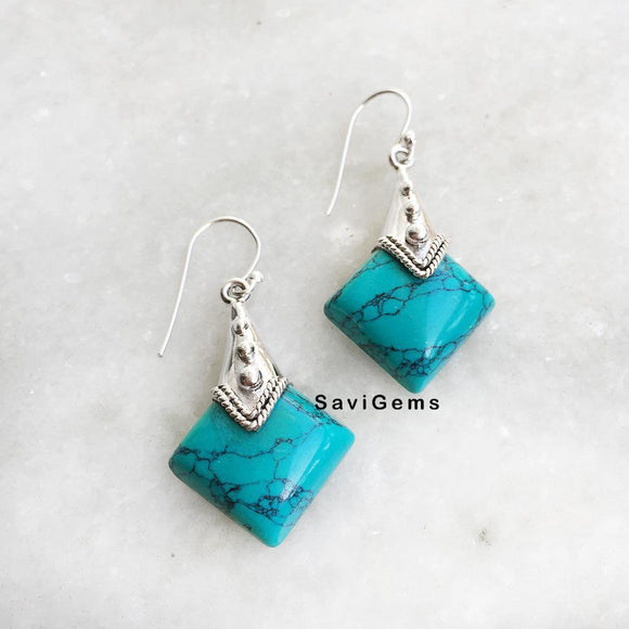 Turquoise Ethnic Sterling Silver Earring