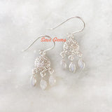 Rainbow Moonstone Chandelier Sterling Silver Earring