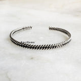 Knotted Adjustable Sterling Silver Bangle