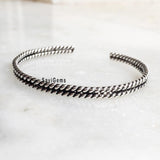 Knotted Adjustable Sterling Silver Bangle