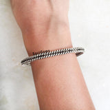 Knotted Adjustable Sterling Silver Bangle
