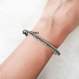 Knotted Adjustable Sterling Silver Bangle