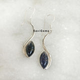 Blue Sunstone 'S' Sterling Silver Earring