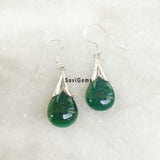 Green Onyx Drop Sterling Silver Earring