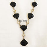 Black Onyx & Citrine Sterling Silver Necklace