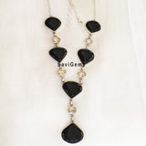 Black Onyx & Citrine Sterling Silver Necklace
