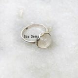 Rainbow Moonstone Knotted Sterling Silver Ring