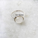 Rainbow Moonstone Knotted Sterling Silver Ring