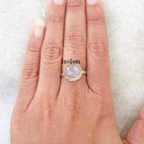 Rainbow Moonstone Knotted Sterling Silver Ring