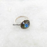 Labradorite Knotted Sterling Silver Ring
