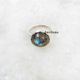 Labradorite Knotted Sterling Silver Ring