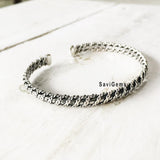 Knotted Adjustable Sterling Silver bangle
