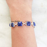 Lapis Lazuli Square Silver Bracelet